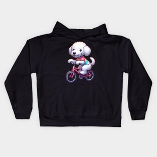 Cute Bedlington Terrier Puppy Cycling Kids Hoodie